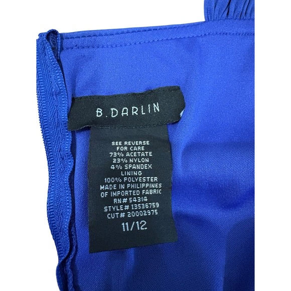 Vtg Y2K B Darlin Blue Bubble Hem Ruched Mini Dress Sz 11/12 Twee Punk Cocktail - Picture 7 of 9